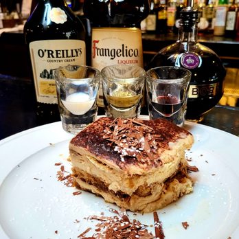 Stubrik's Steakhouse - Cream, Liquer, Chocolate dippings with the Tiramisu cake. $10.00. - Steakhouses Near Me - Fullerton, California Stubrik's Steakhouse - Cream, Liquer, Chocolate dippings with the Tiramisu cake. $10.00. - Steakhouses Near Me - Fullerton, California