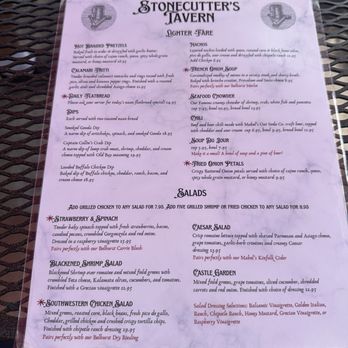 Stonecutter's - Menu - New American Near Me - Geneva, New York