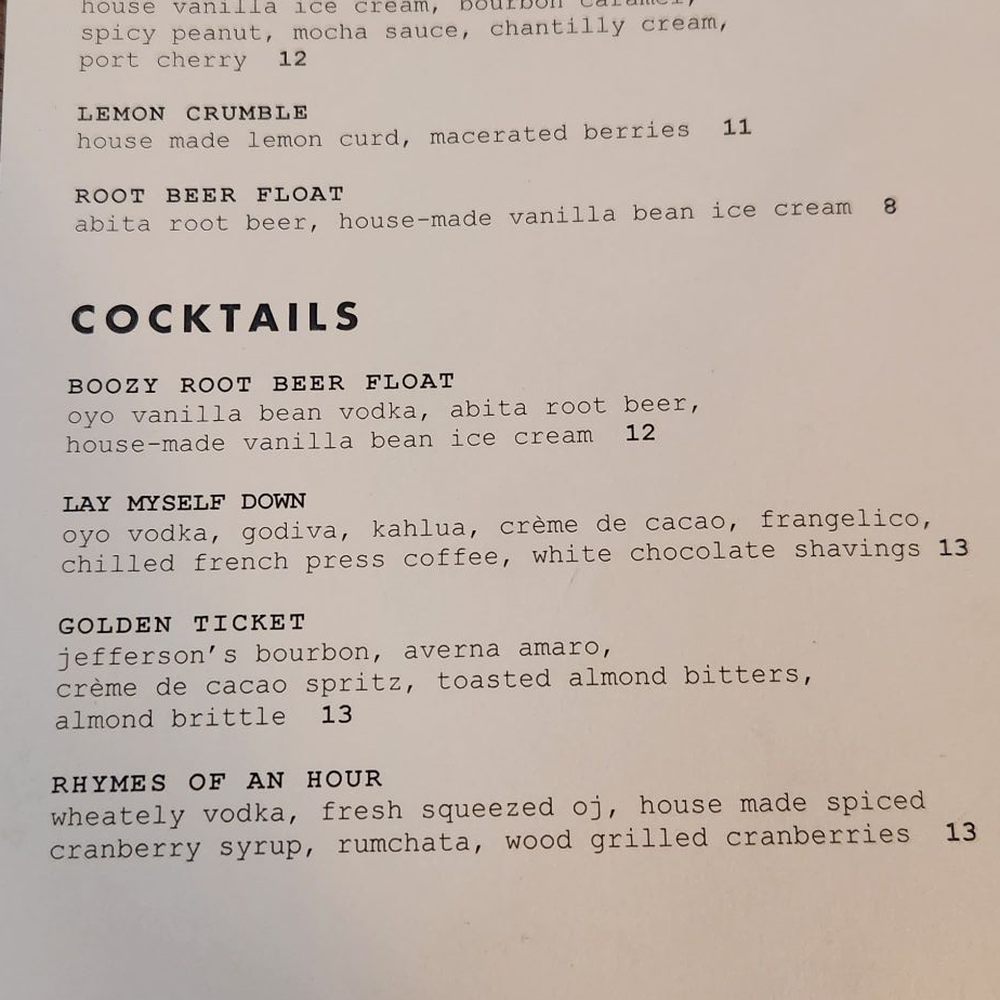 Ghostwriter Public House - Dessert menu - did not try dessert because I was stuffed but the menu sounds fantastic - New American Near Me - Johnstown, Ohio Ghostwriter Public House - Dessert menu - did not try dessert because I was stuffed but the menu sounds fantastic - New American Near Me - Johnstown, Ohio