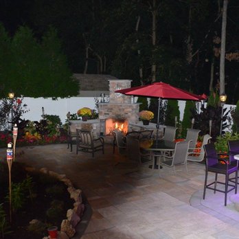 Serf & Turf Landscaping - a patio at night - Landscaping Near Me - St. James, New York Serf & Turf Landscaping - a patio at night - Landscaping Near Me - St. James, New York