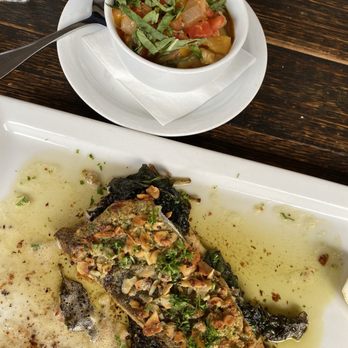 Brussels Bistro - Fish with ratatouille - so so so good - Belgian Near Me - San Clemente, California Brussels Bistro - Fish with ratatouille - so so so good - Belgian Near Me - San Clemente, California