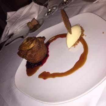 Gary Danko - Warm Louisiana Butter Cake w/Apples, Huckleberry, Compote, and Vanilla Bean Ice Cream - New American Near Me - San Francisco, California Gary Danko - Warm Louisiana Butter Cake w/Apples, Huckleberry, Compote, and Vanilla Bean Ice Cream - New American Near Me - San Francisco, California