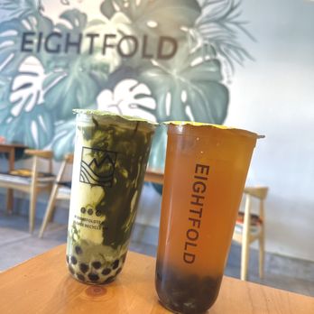 Eightfold Tea Shoppe - Double Green and 4 Noble Fruit Tea - Bubble Tea Near Me - Costa Mesa, California