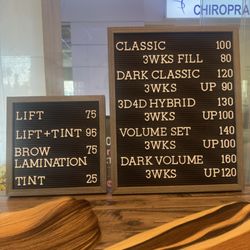 Secret Mascara Lift & Extension - First-time clients: $20 off lash extensions, or $5 off a lash lift or lash lift with tint. Discounts apply to the prices shown on this menu.