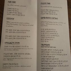 Applewhite's Eatery - Inside of menu