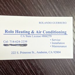 Rolo's Business Card
