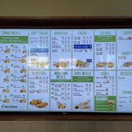 Menu as of aug 2021