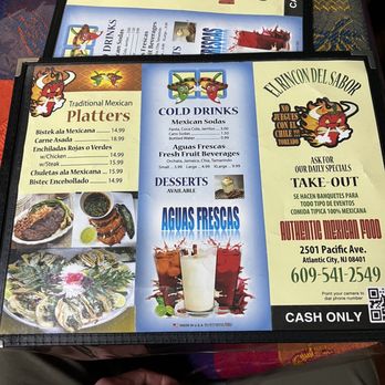 El Rincon Del Sabor - Menu - Mexican Near Me - Atlantic City, New Jersey