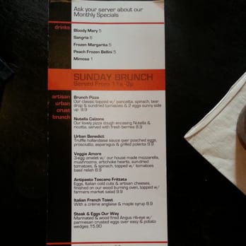Urban Crust - Brunch menu - Pizza Near Me - Plano, Texas