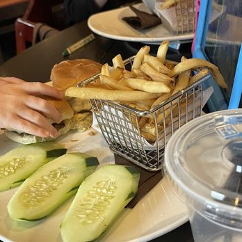 110 Grill - Kids sliders with fries and cucumbers - New American Near Me - Braintree, Massachusetts