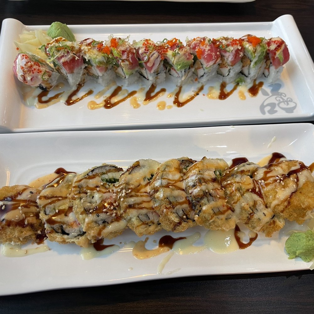 Top: Ippin Roll Bottom: Sunshine Roll (I added jalapeño) Top: Ippin Roll Bottom: Sunshine Roll (I added jalapeño)