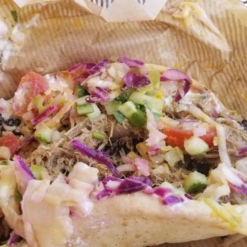 CAVA - My delicious braised lamb pita. Yum! - Mediterranean Near Me - Plano, Texas