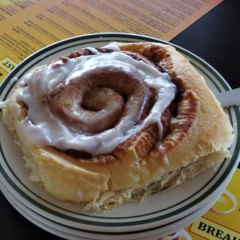 Eggscellent - Free cinnamon roll when you check in on Yelp...DELICIOUS! Melts in your mouth. - Breakfast & Brunch Near Me - Las Vegas, Nevada