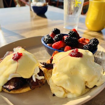 Snooze, an A.M. Eatery - Habanero pork belly benny - Breakfast & Brunch Near Me - Nashville, Tennessee