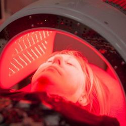 Back to Blank Laser Tattoo Removal - Dermalux Tri Wave LED Treatment in progress