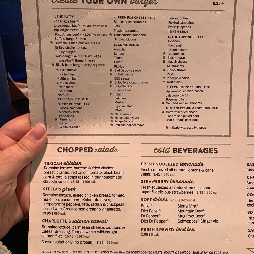 Bad Daddy's Burger Bar - Menu - Burgers Near Me - Concord, North Carolina