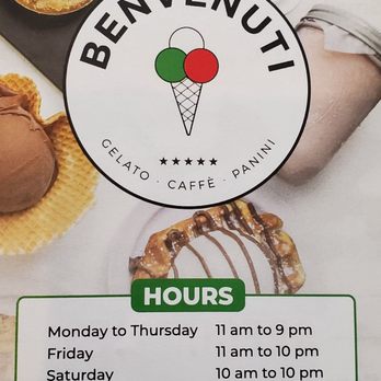 Benvenuti Montclair - Operating hours. - Gelato Near Me - Montclair, New Jersey Benvenuti Montclair - Operating hours. - Gelato Near Me - Montclair, New Jersey