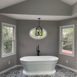 Wayne Wright Construction - Free standing tub & tile installed