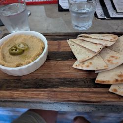 The Daily Refresher - Hummus with some sort of "chef's choice" flavor (didn't work for me) and no vegetable sticks as per the menu until we asked for them