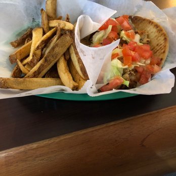 Bad Attitude Bar and Grill - Greek chicken on a pita with fries - Bars Near Me - Forest View, Illinois Bad Attitude Bar and Grill - Greek chicken on a pita with fries - Bars Near Me - Forest View, Illinois