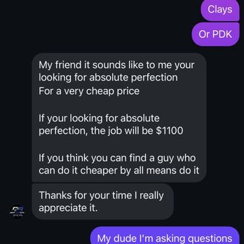 Dent Doc On Wheels - Me inquiring about what type of work they do. Then I receive attitude, picture and chat goes further - Mobile Dent Repair Near Me - New York, New York