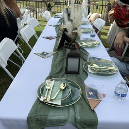 8 ft tables & white folding chairs