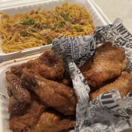First visit garlic noodles with fish sauce wings and garlic wings