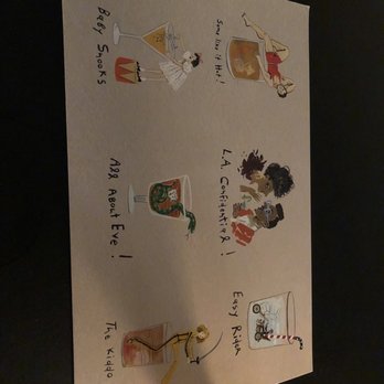 Fanny's - The back of the drink menu, fun! - Cocktail Bars Near Me - Los Angeles, California