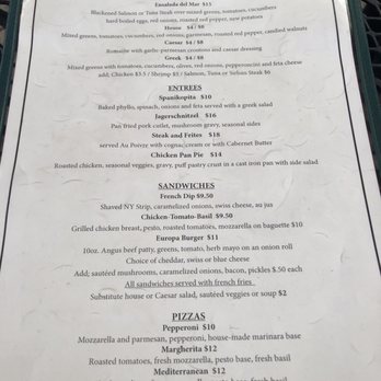 Europa Bar & Cafe - Menu pt. 2 - Modern European Near Me - Greensboro, North Carolina Europa Bar & Cafe - Menu pt. 2 - Modern European Near Me - Greensboro, North Carolina