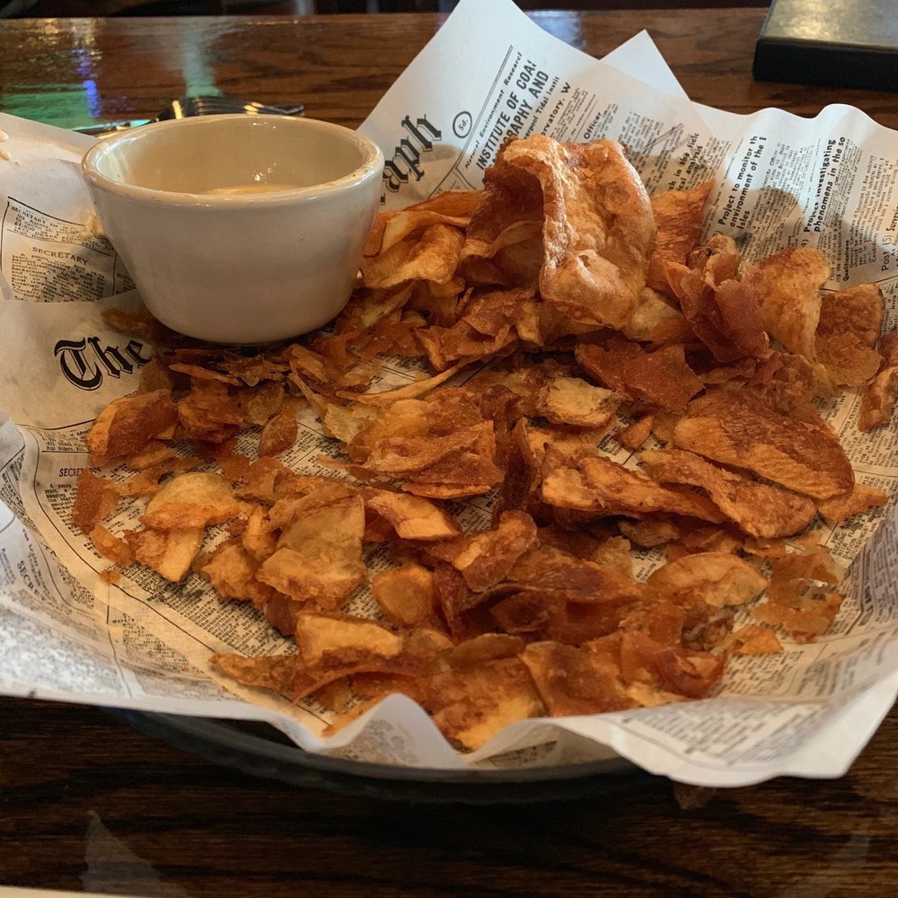 Pub 47 - Chips: they are good and complimentary with a Check-in. - Pizza Near Me - Huntley, Illinois