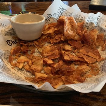 Pub 47 - Chips: they are good and complimentary with a Check-in. - Pizza Near Me - Huntley, Illinois
