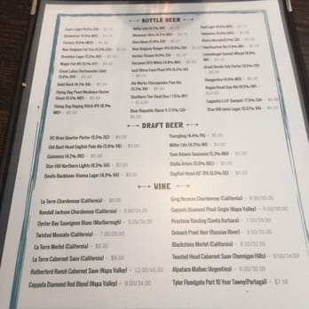 CJ Finz - Drink list - Seafood Near Me - Manassas, Virginia