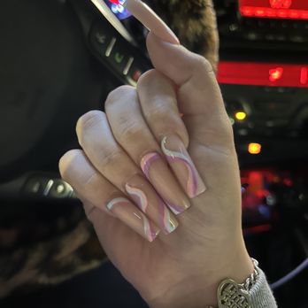 Nexus Nails & Pedi Spa - Nude acrylic set with squiggles! - Nail Salons Near Me - Sugar Land, Texas Nexus Nails & Pedi Spa - Nude acrylic set with squiggles! - Nail Salons Near Me - Sugar Land, Texas