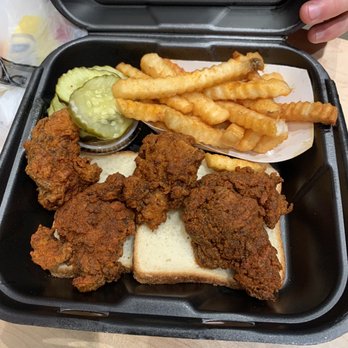Dave's Hot Chicken - Dave's #1 2 Tenders w/ Fries - Chicken Shop Near Me - Indianapolis, Indiana Dave's Hot Chicken - Dave's #1 2 Tenders w/ Fries - Chicken Shop Near Me - Indianapolis, Indiana