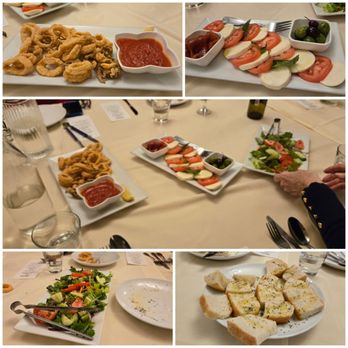 L'Italiano Trattoria - Calamari, caprese salad, garden salad and bread - Caterers Near Me - Bayside, New York L'Italiano Trattoria - Calamari, caprese salad, garden salad and bread - Caterers Near Me - Bayside, New York