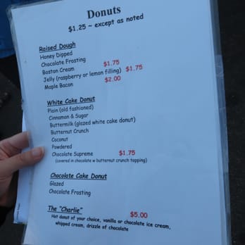 Back Door Donuts - menu side 1 8/2014 - Bakeries Near Me - Oak Bluffs, Massachusetts