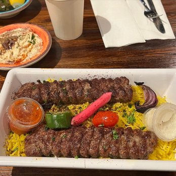 Mazra - Double Kebab Plate (beef) - Mediterranean Near Me - San Bruno, California