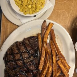 Texas Roadhouse - Ft. Worth Ribeye 16oz with Sweet Potato Fries and Buttered Corn ($29.99)
