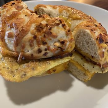 Badlands Artisan Distillery - Bacon egg and cheese bagel sandwich - Distilleries Near Me - La Pine, Oregon