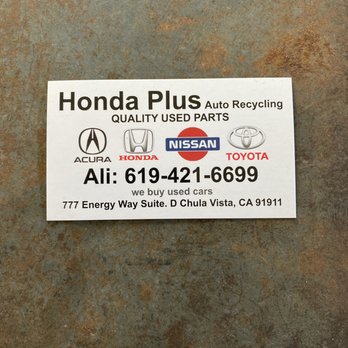 Honda Plus Auto Recycling - Business information - Auto Parts & Supplies Near Me - Chula Vista, California Honda Plus Auto Recycling - Business information - Auto Parts & Supplies Near Me - Chula Vista, California