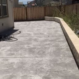 a concrete patio being installed a concrete patio being installed