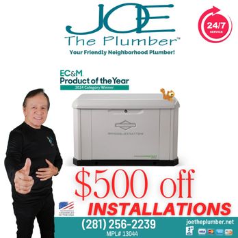 Joe the Plumber - Whole Home Generator - Plumbing Near Me - Cypress, Texas