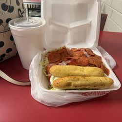 Connie's-Pizza and Barbq - 2 meat salad