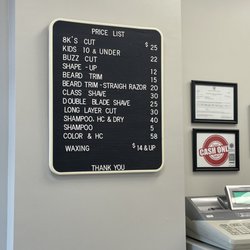 8K Barber Shop - Menu
