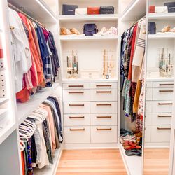 home by red door - Organizing closet