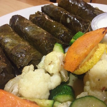 Boukie's Grill - Scrumptious Grape Leaves Dinner with Grilled Vegetables - Mediterranean Near Me - Royal Oak, Michigan Boukie's Grill - Scrumptious Grape Leaves Dinner with Grilled Vegetables - Mediterranean Near Me - Royal Oak, Michigan