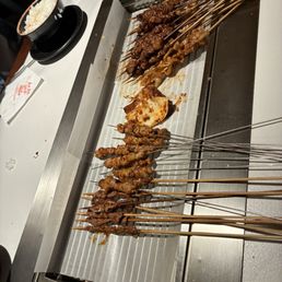 Beef, lamb, squid