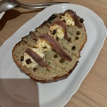 Osteria Giulia - Sour dough bread with anchovies - Italian Near Me - Toronto, Ontario