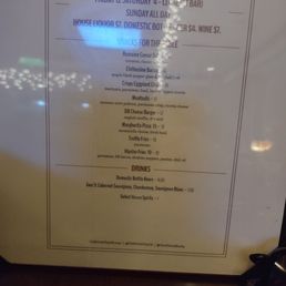 Happy hour bar menu( it's till 7pm)