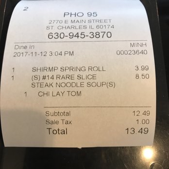Pho 95 - Wow not bad at all the soup was delicious and so were the spring roll yum - Vietnamese Near Me - St. Charles, Illinois Pho 95 - Wow not bad at all the soup was delicious and so were the spring roll yum - Vietnamese Near Me - St. Charles, Illinois